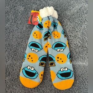 NWT Sesame Street Cookie Monster slipper socks